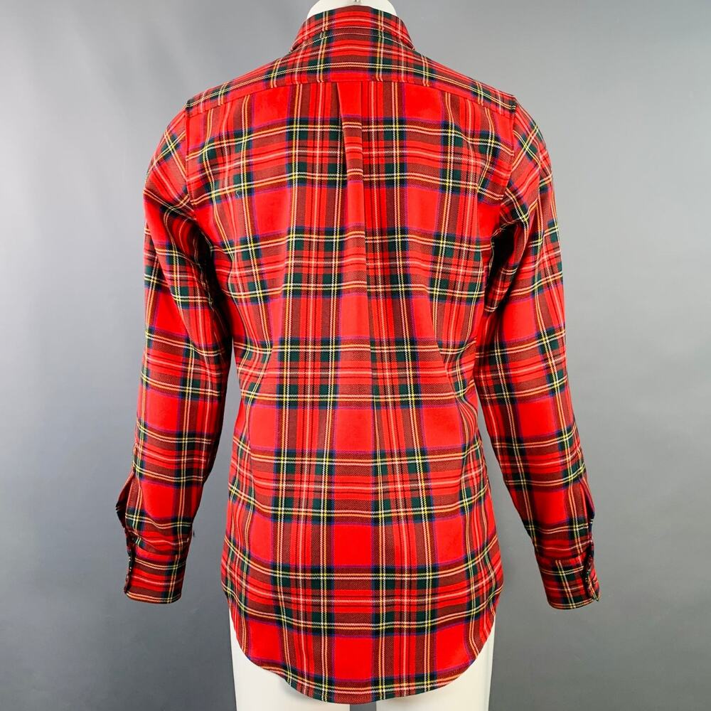 Dsquared2 Size 38 Red Multi Color Plaid Wool Butt… - image 4